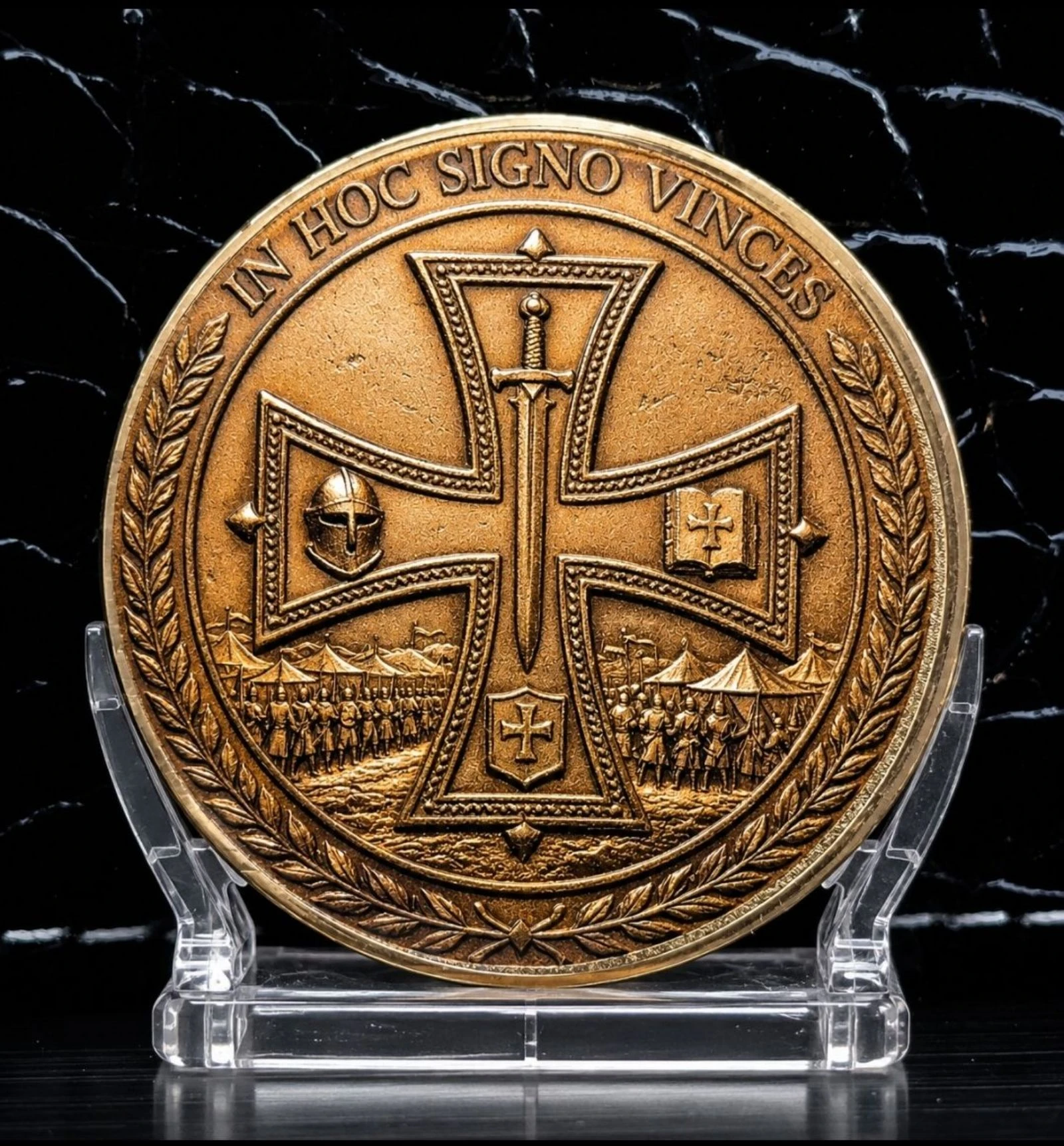 Zeer mooie medaille, tempelridder. Diameter 4cm – photo 2